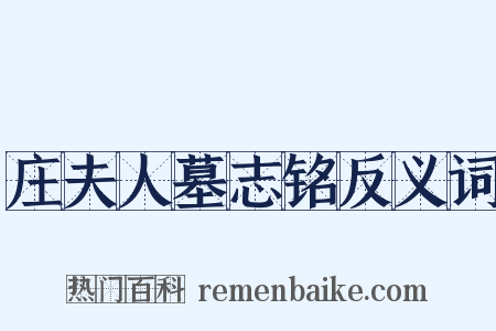 庄夫人墓志铭反义词是什么意思的图片